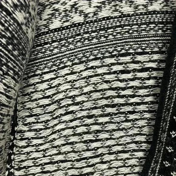 Jones New York Womens Cardigan Black/Cream L Y2K Vintage Fair Isle Zip Front EUC - Picture 8 of 15
